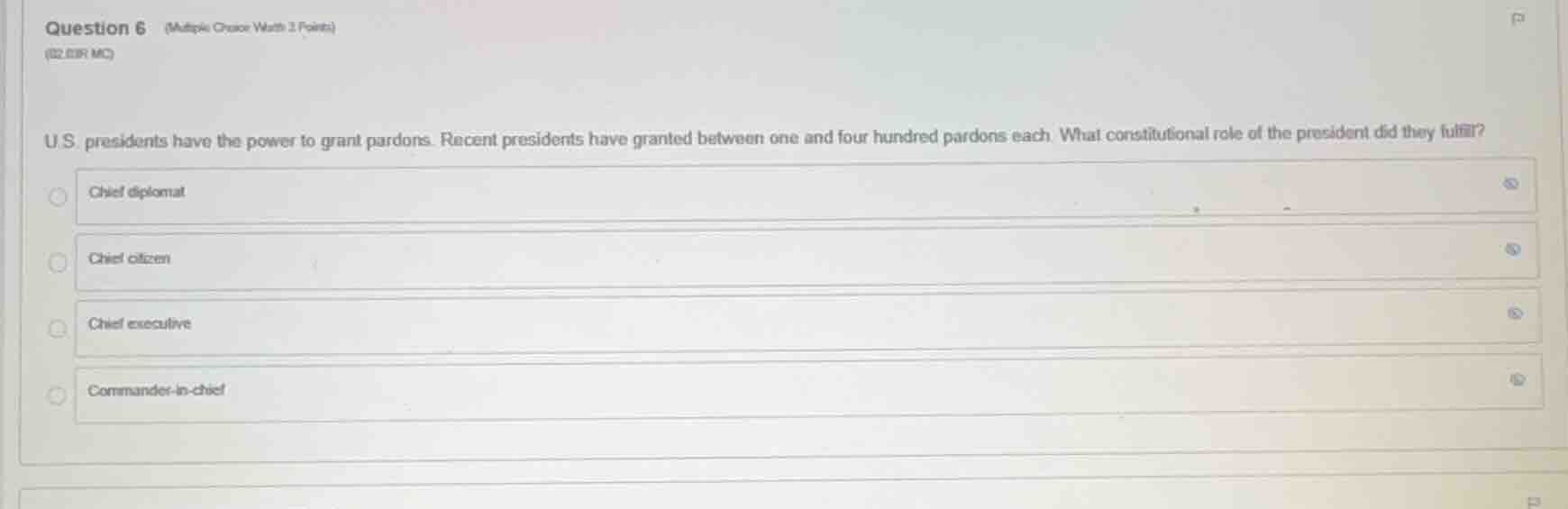 question 6 (multiple choice worth 2 points) (02.03 mc) u.s. presidents …