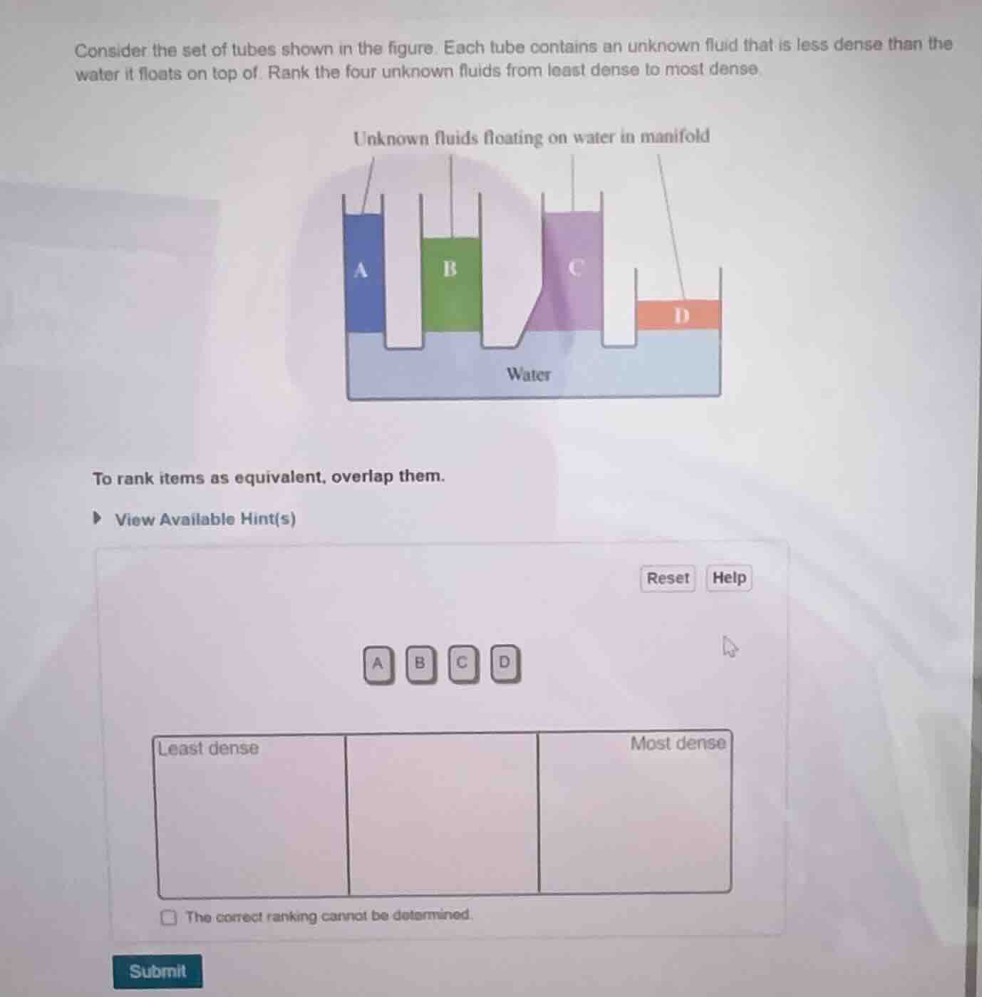 consider the set of tubes shown in the figure. each tube contains an un…