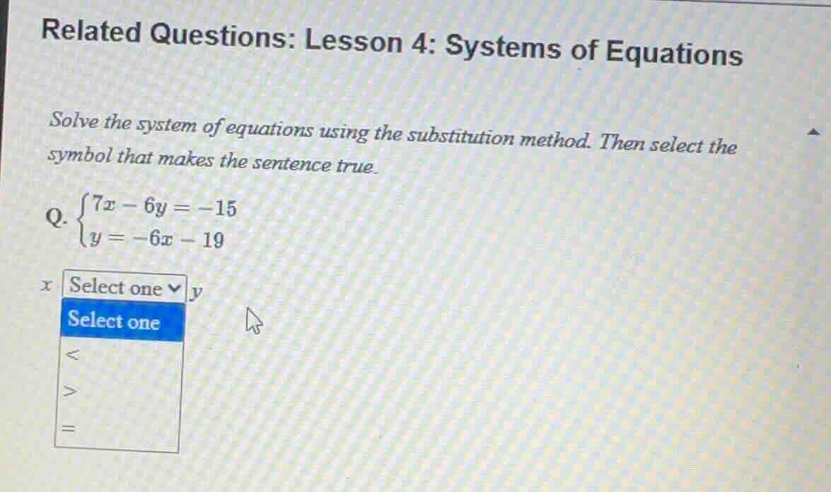 related questions: lesson 4: systems of equations solve the system of e…