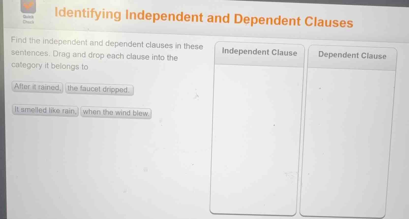 identifying independent and dependent clauses find the independent and …