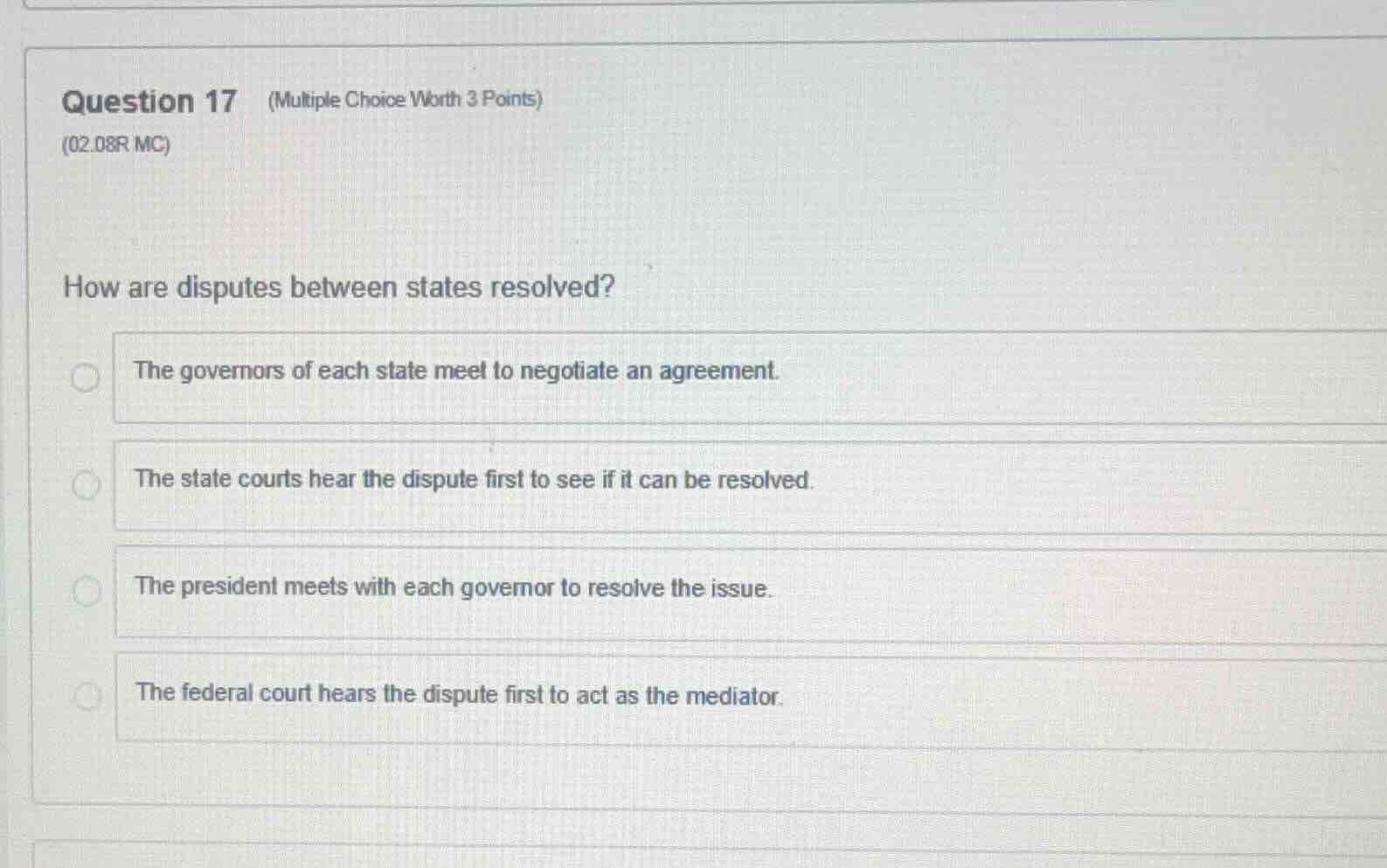 question 17 (multiple choice worth 3 points) (02.08r mc) how are disput…