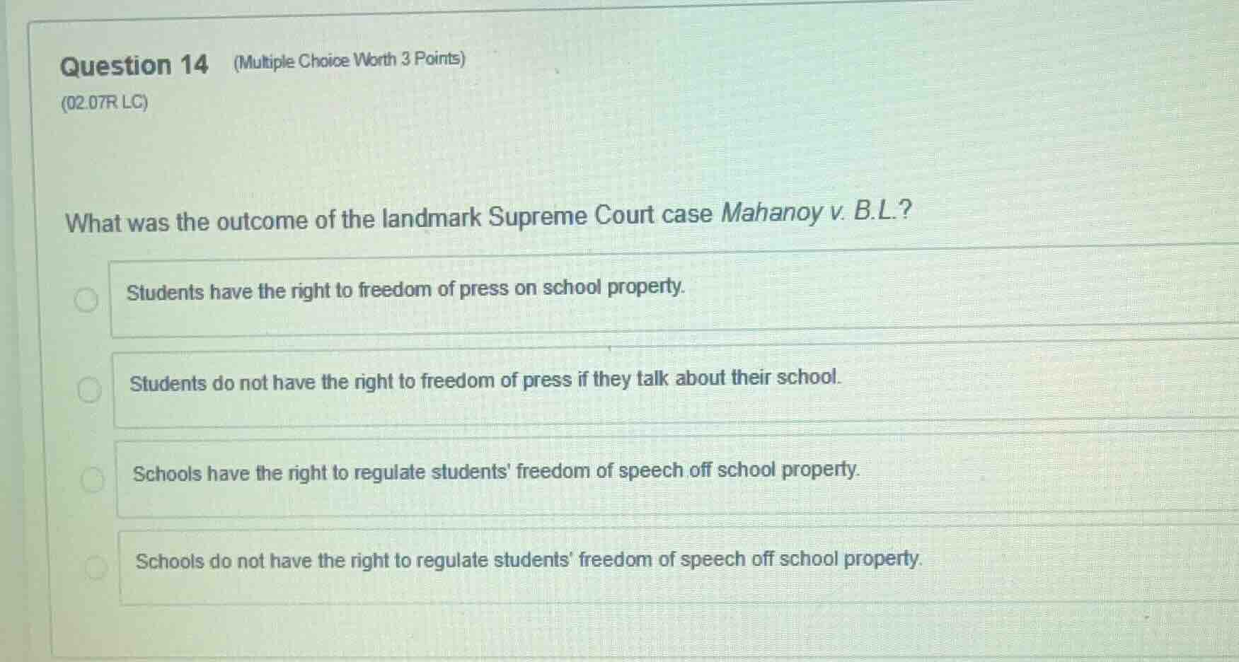 question 14 (multiple choice worth 3 points) (02.07r lc) what was the o…