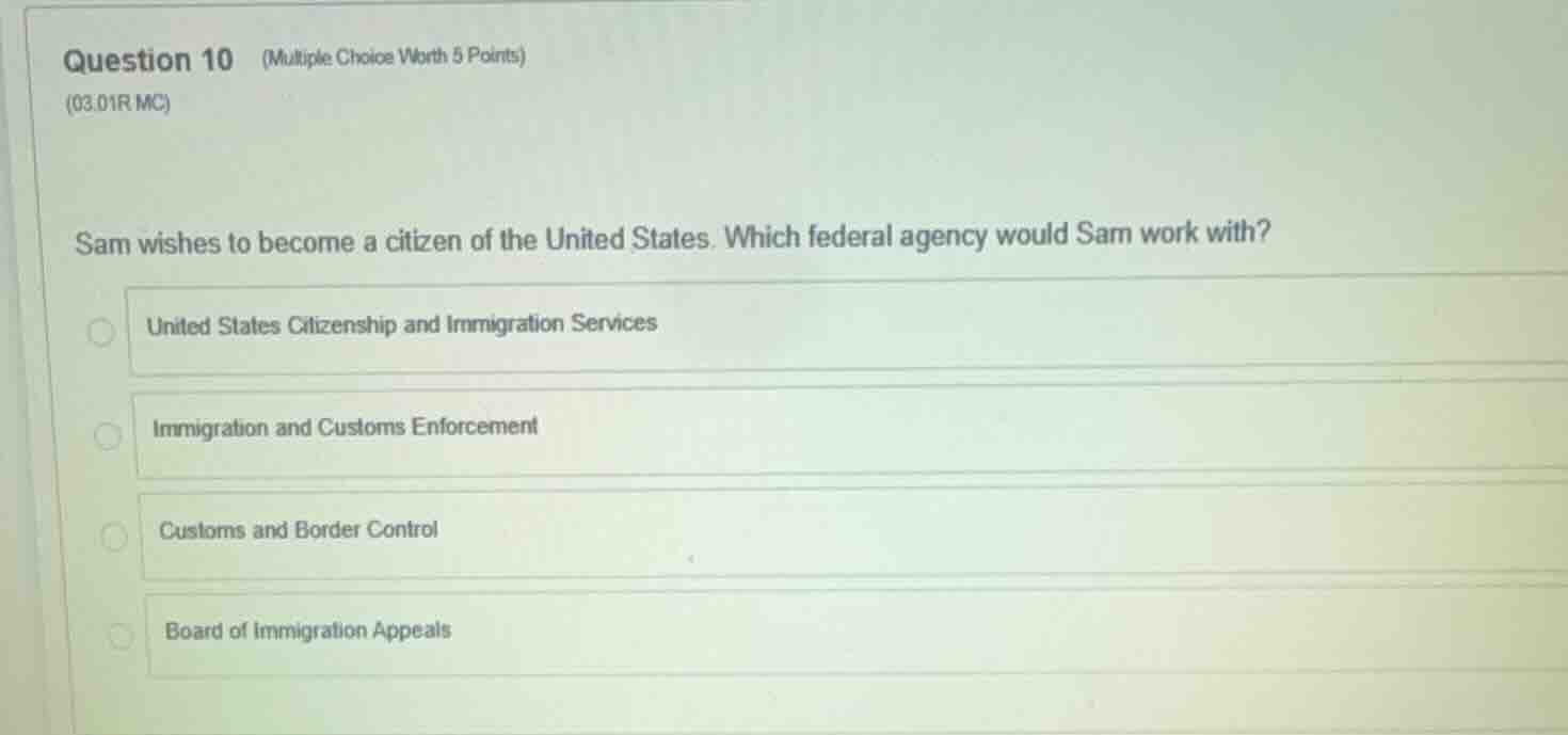 question 10 (multiple choice worth 5 points) (03.01r mc) sam wishes to …