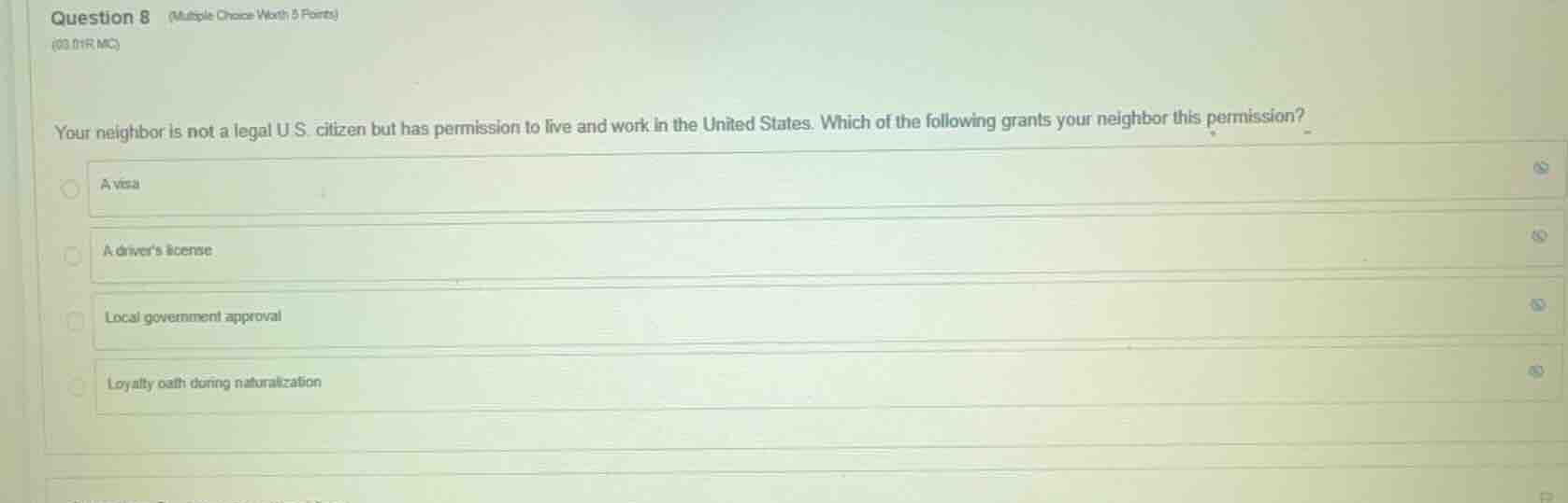 question 8 (multiple choice worth 5 points) (03.01r mc) your neighbor i…