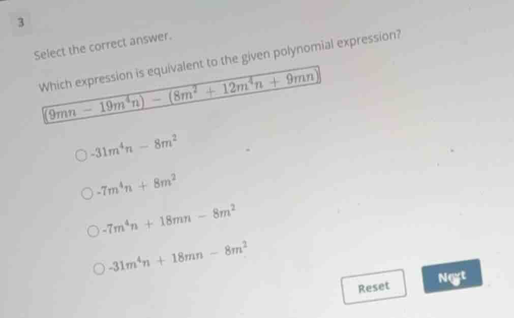 select the correct answer. which expression is equivalent to the given …