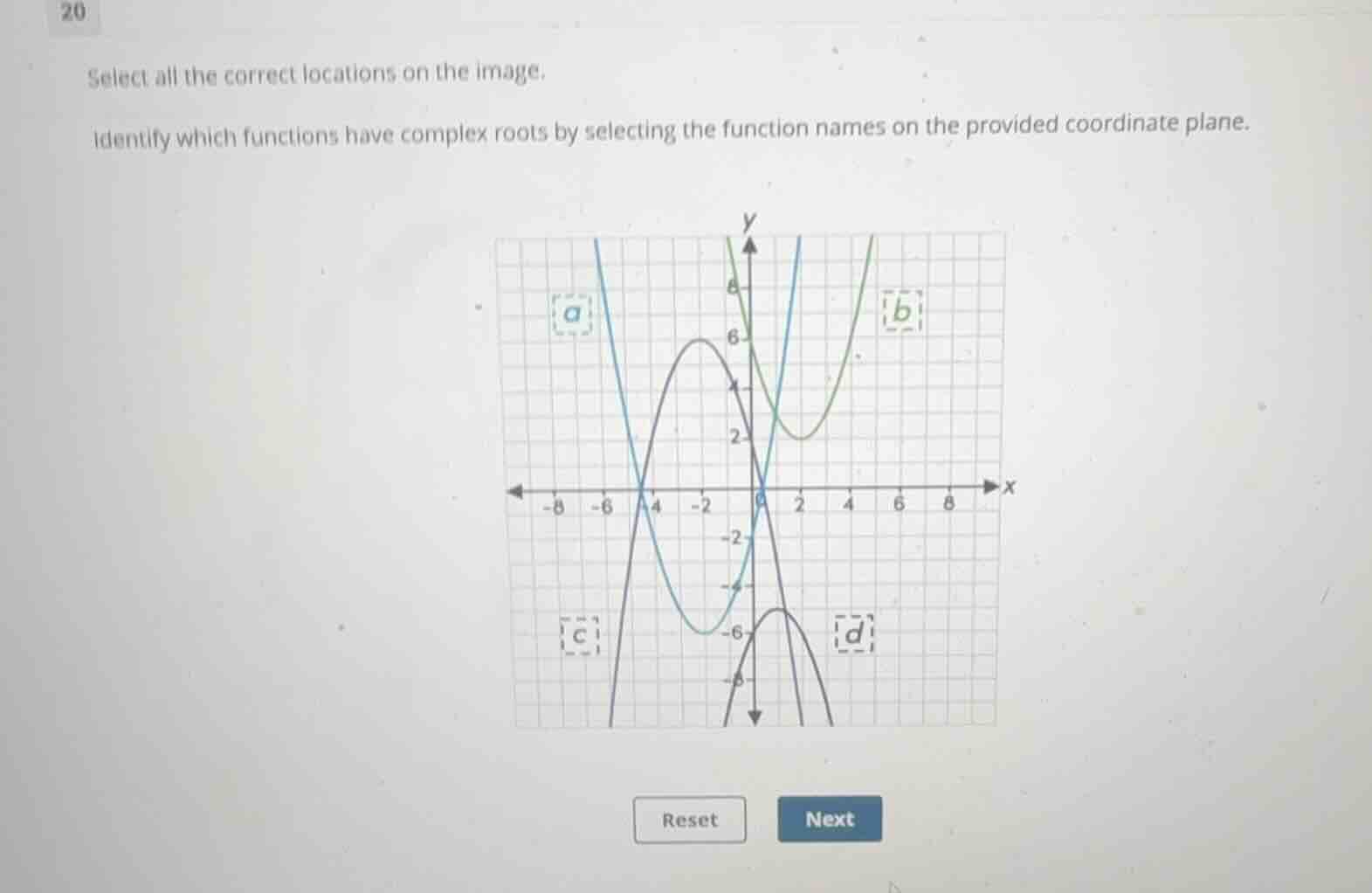 select all the correct locations on the image. identify which functions…
