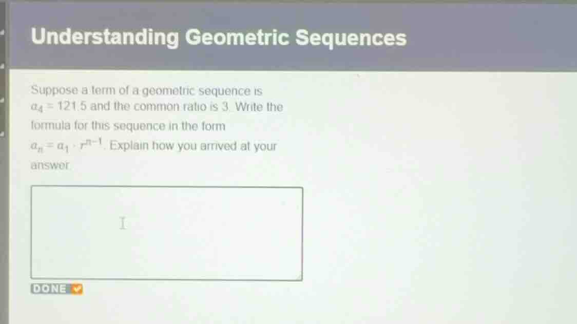 understanding geometric sequences suppose a term of a geometric sequenc…