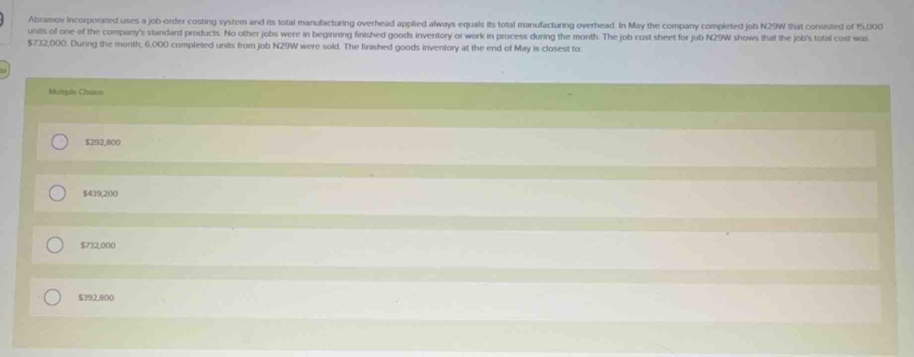 abramov incorporated uses a job-order costing system and its total manu…