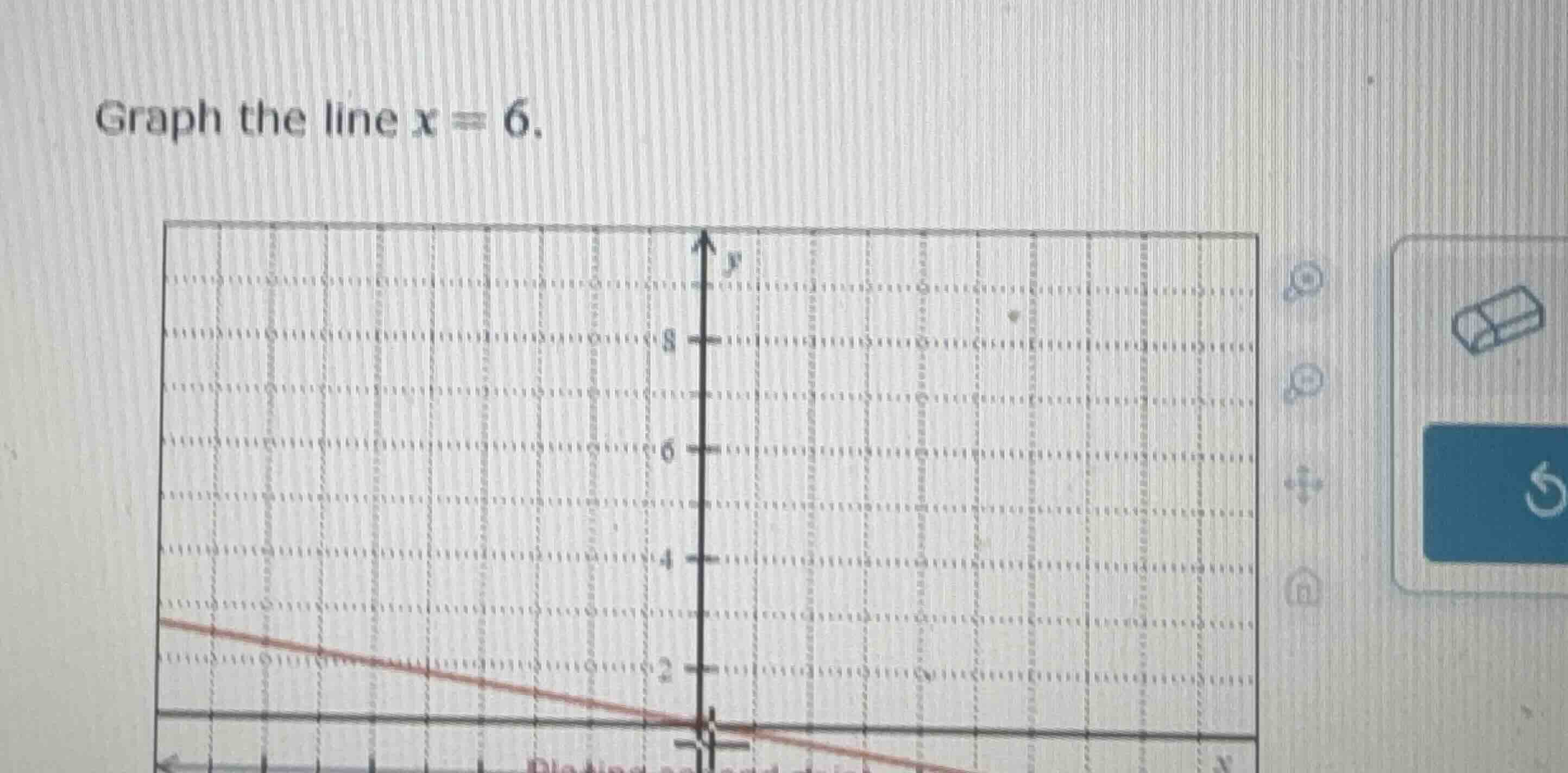 graph the line \\(x = 6\\).