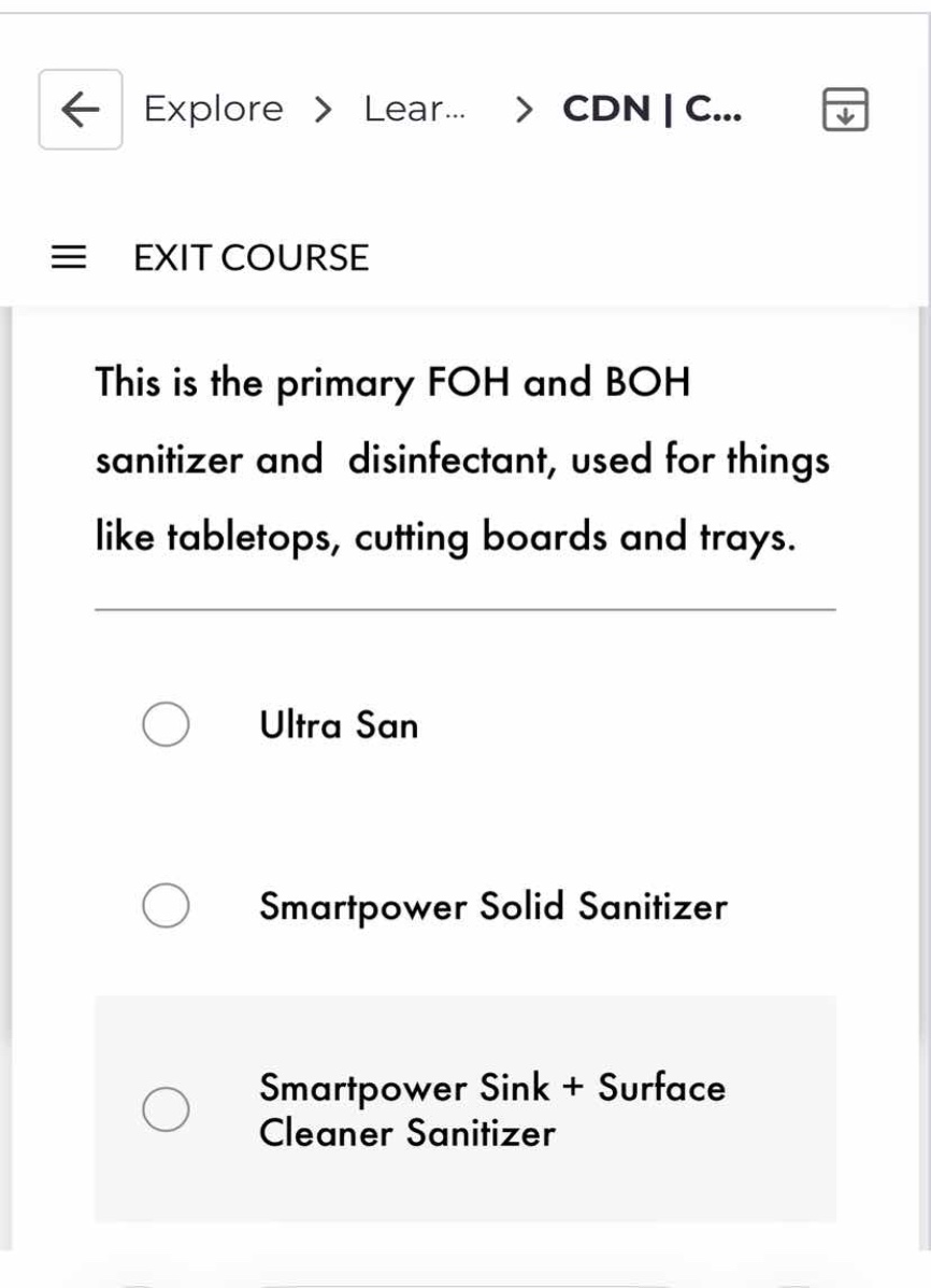 this is the primary foh and boh sanitizer and disinfectant, used for th…