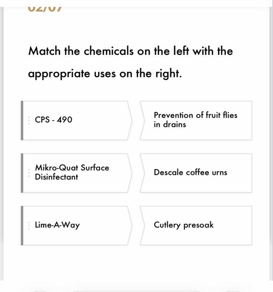 match the chemicals on the left with the appropriate uses on the right.…