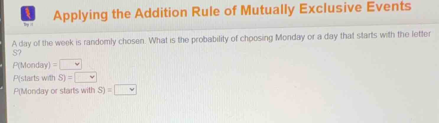 applying the addition rule of mutually exclusive events a day of the we…