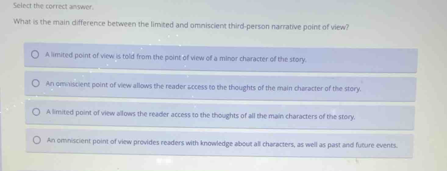 select the correct answer. what is the main difference between the limi…
