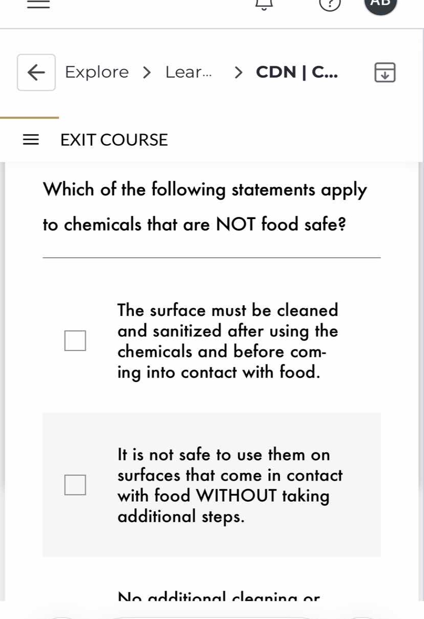 which of the following statements apply to chemicals that are not food …