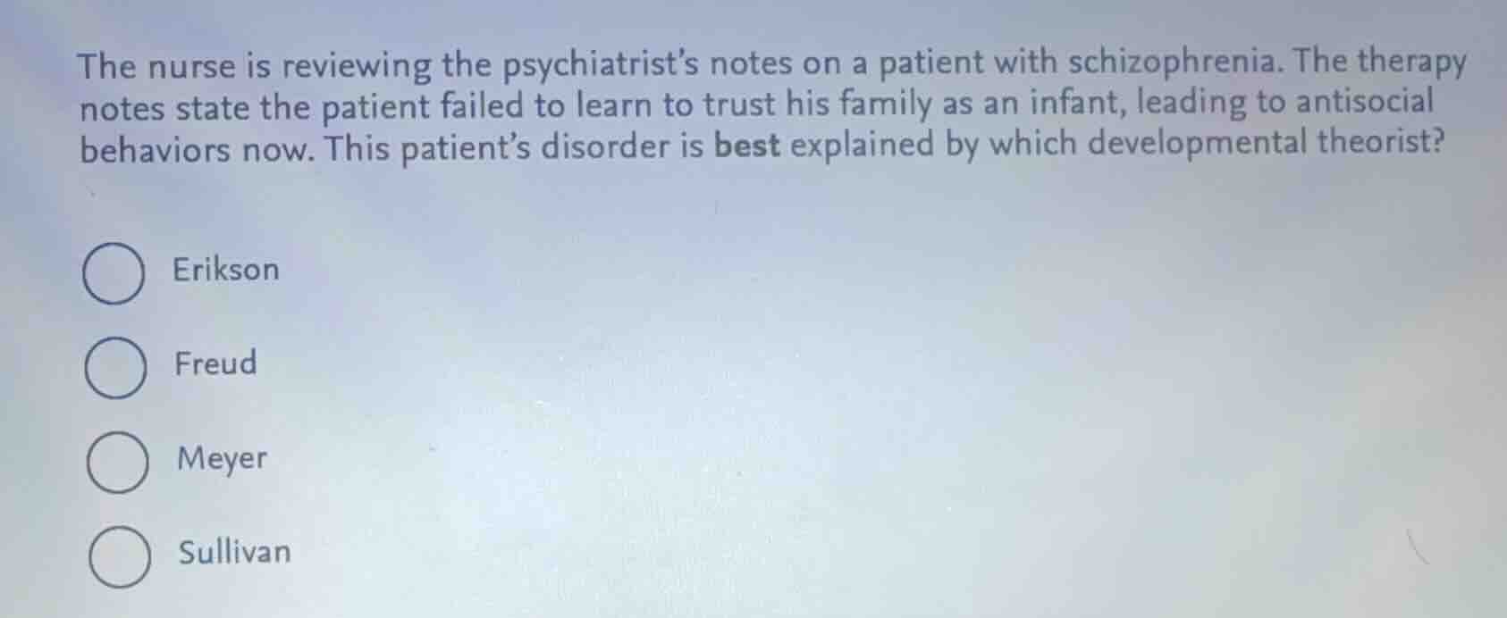 the nurse is reviewing the psychiatrists notes on a patient with schizo…