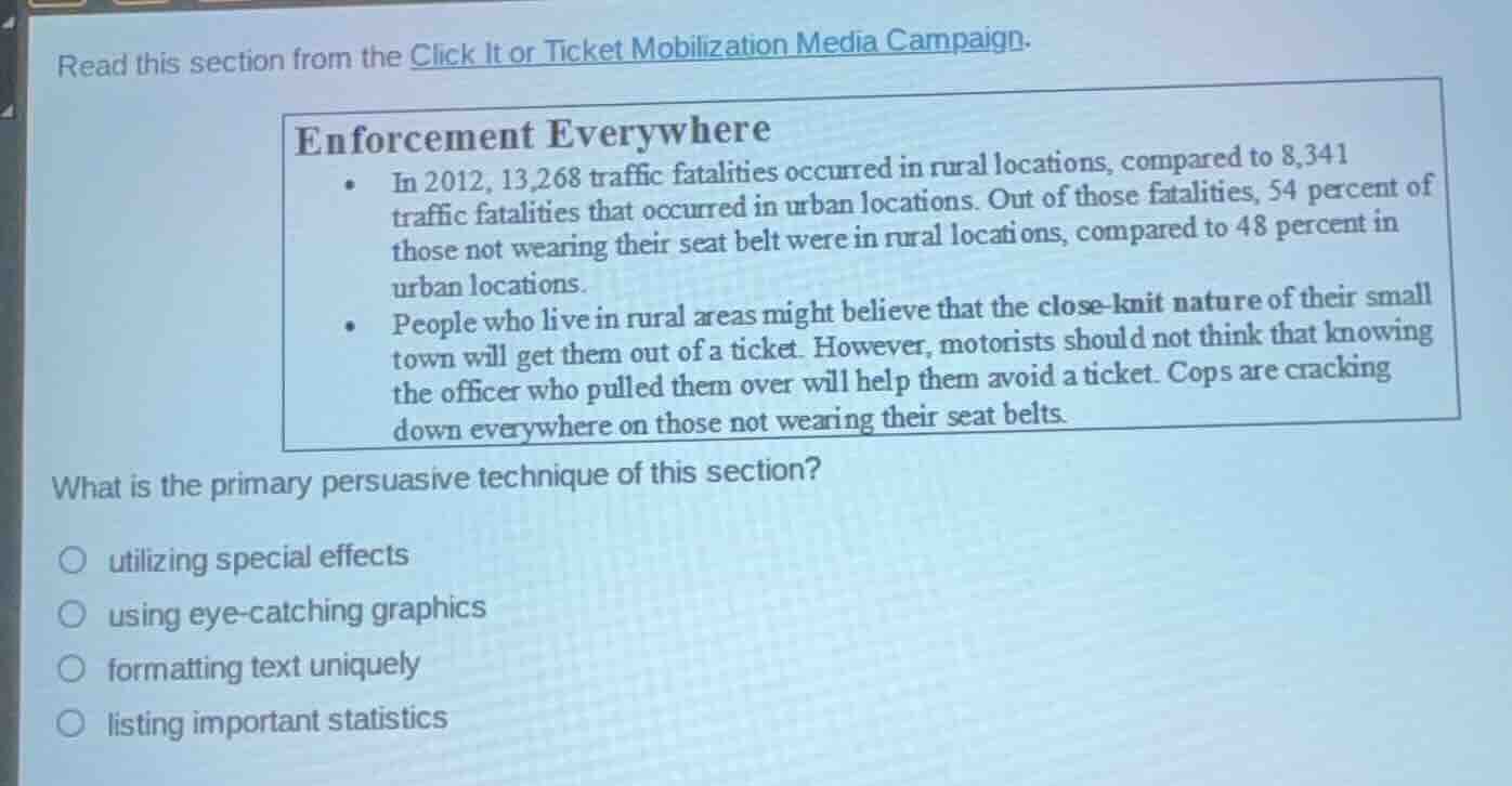 read this section from the click it or ticket mobilization media campai…
