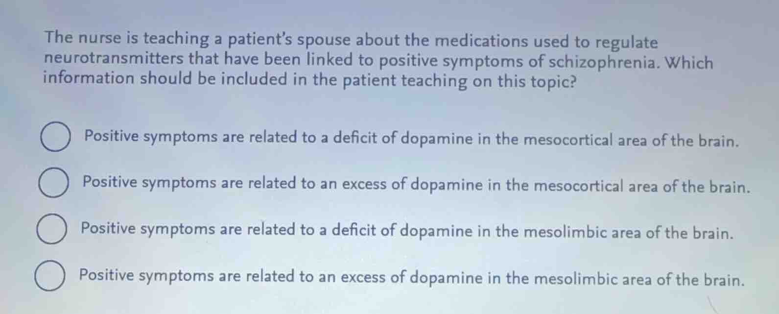 the nurse is teaching a patients spouse about the medications used to r…