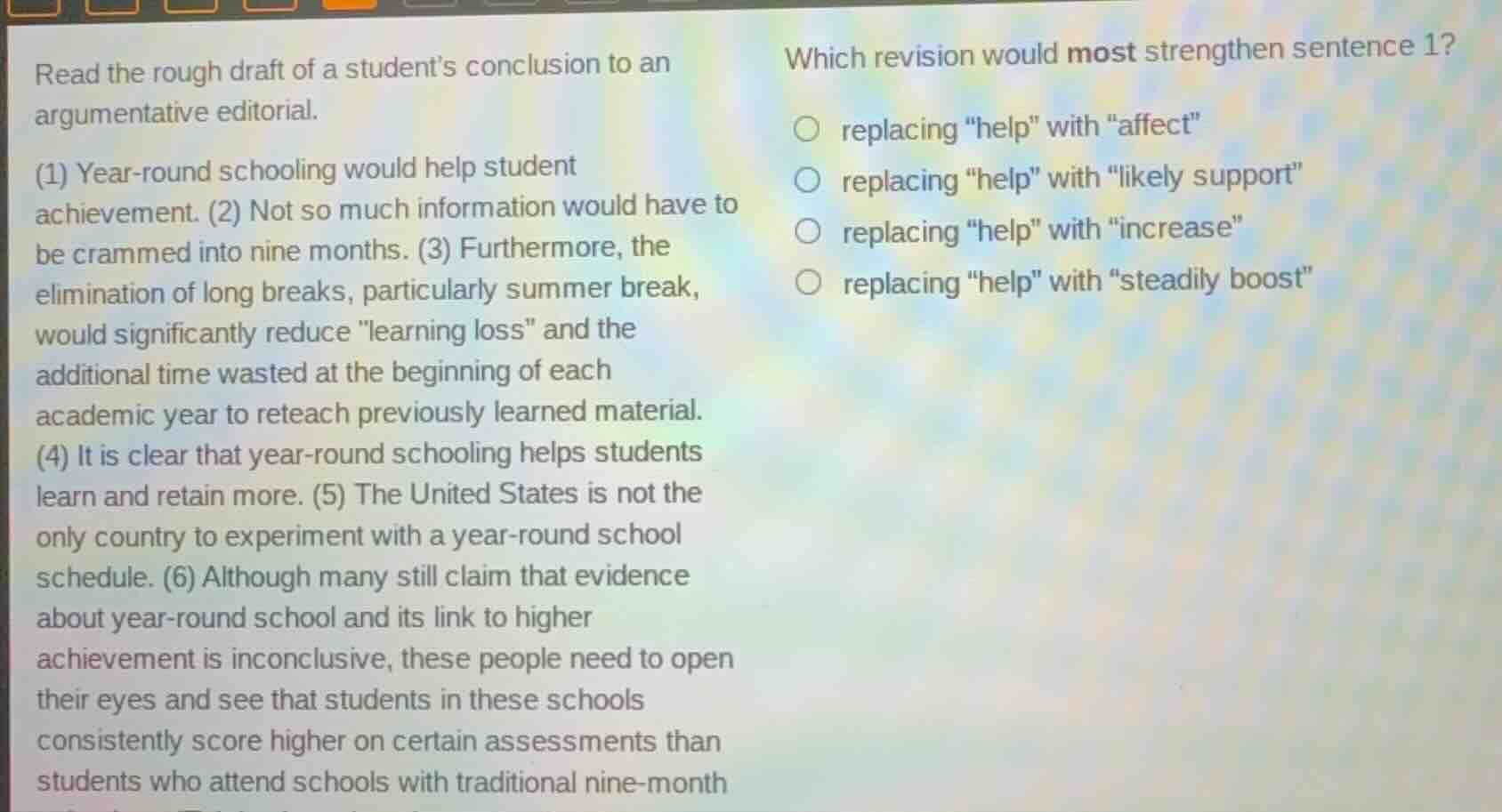 read the rough draft of a students conclusion to an argumentative edito…