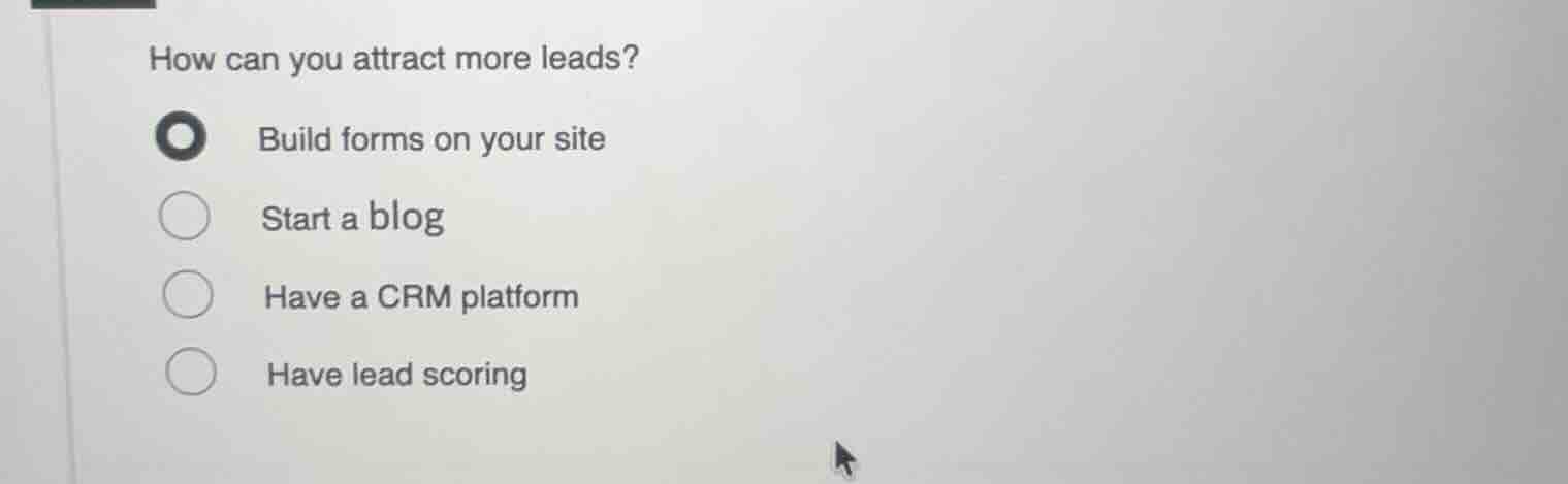 how can you attract more leads? build forms on your site start a blog h…