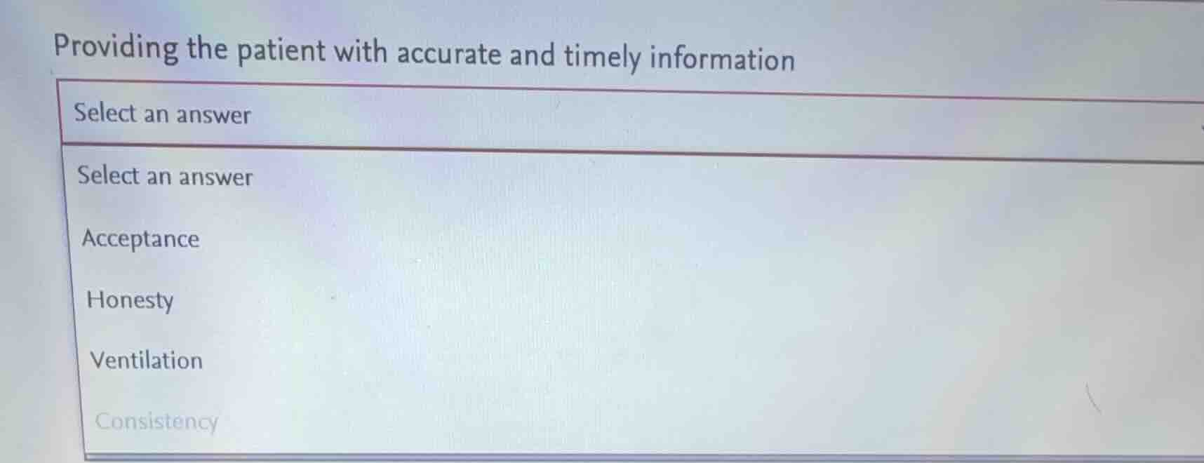 providing the patient with accurate and timely information select an an…