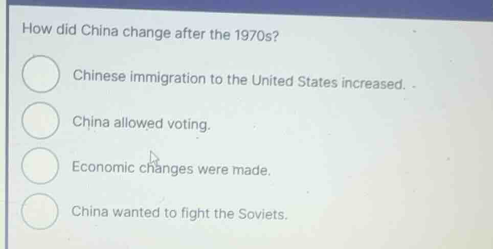 how did china change after the 1970s? chinese immigration to the united…