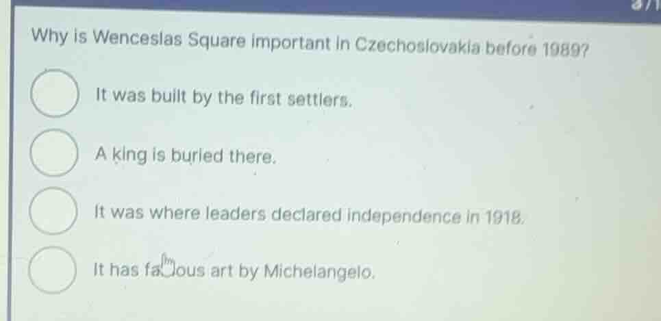 why is wenceslas square important in czechoslovakia before 1989? it was…
