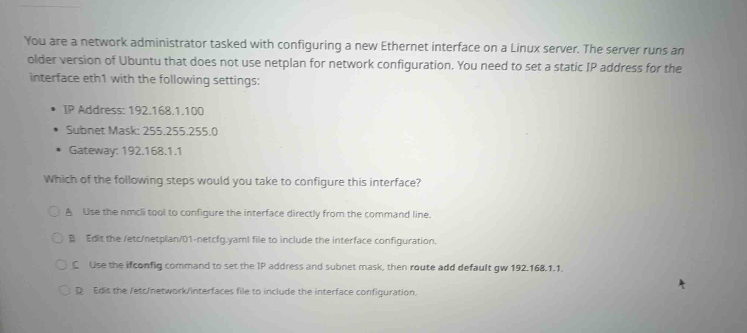 you are a network administrator tasked with configuring a new ethernet …