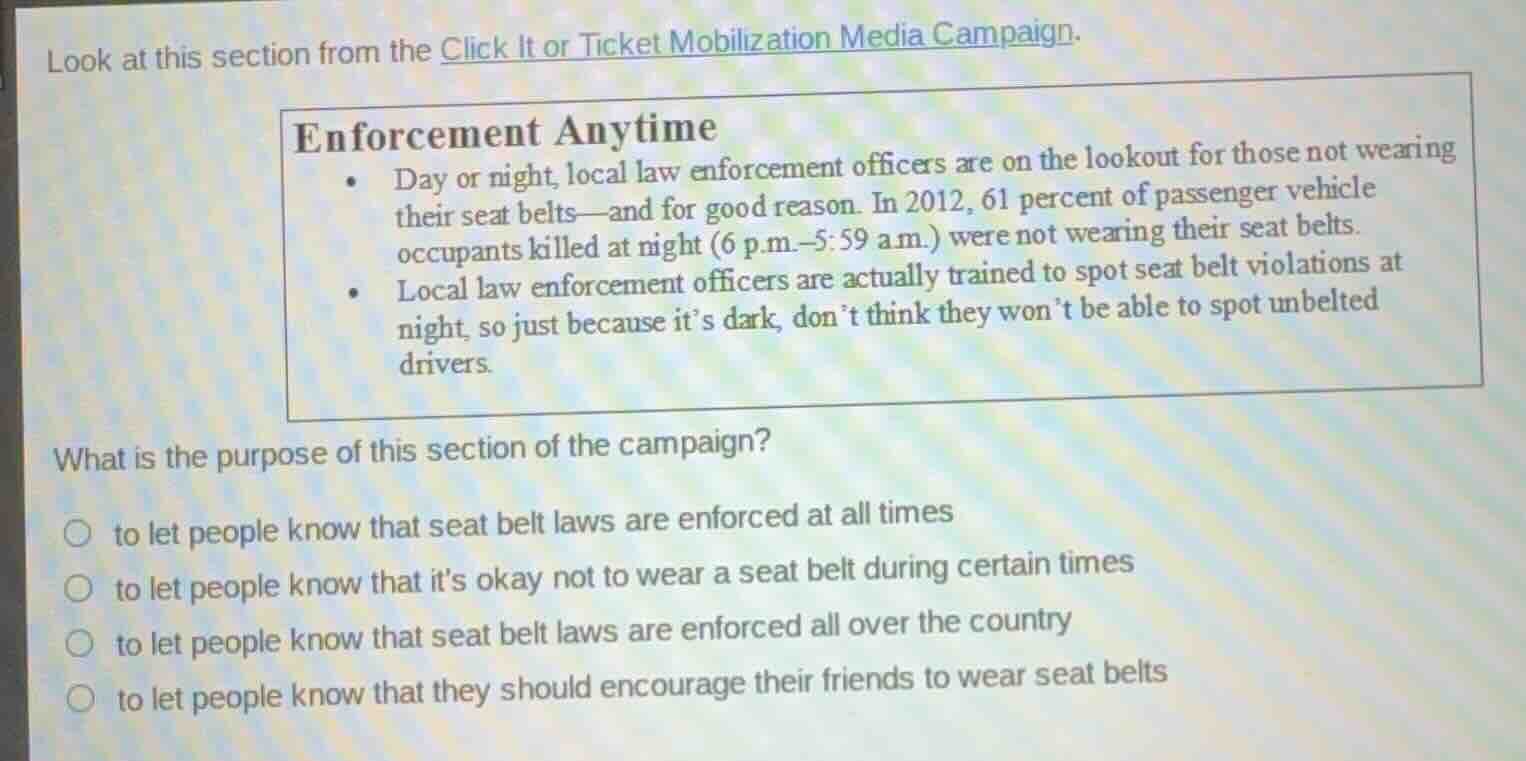 look at this section from the click it or ticket mobilization media cam…