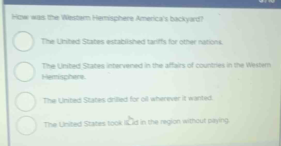 how was the western hemisphere americas backyard? - the united states e…