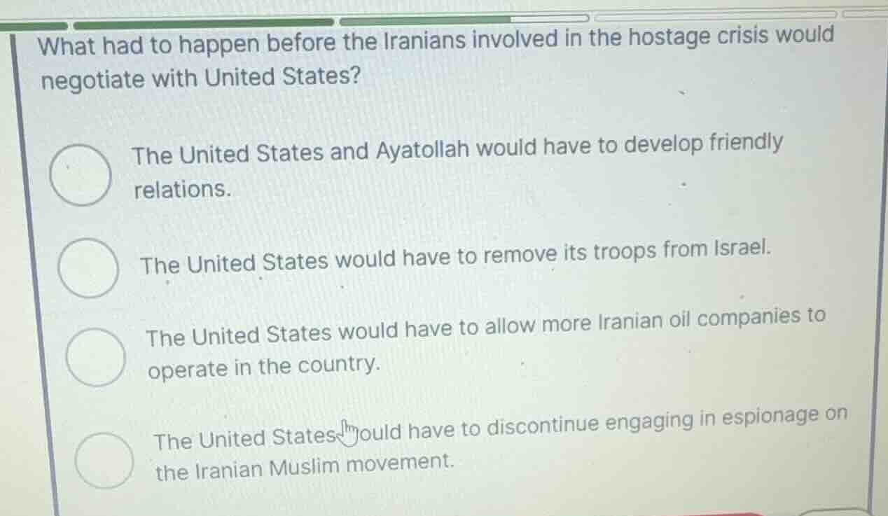 what had to happen before the iranians involved in the hostage crisis w…