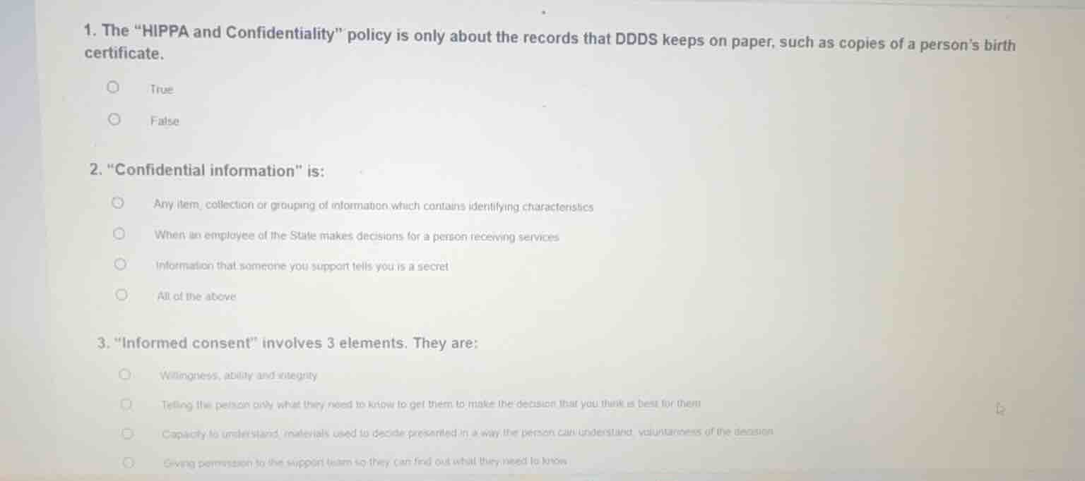 1. the \hippa and confidentiality\ policy is only about the records tha…
