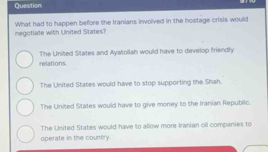 what had to happen before the iranians involved in the hostage crisis w…