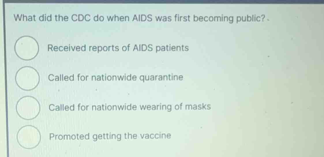 what did the cdc do when aids was first becoming public? received repor…