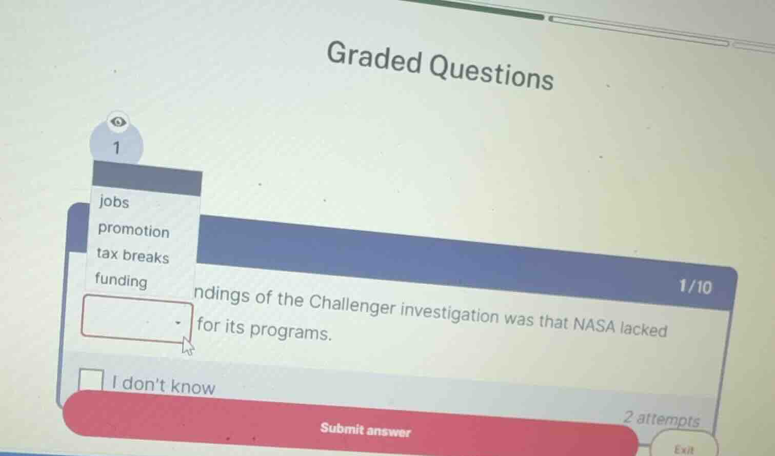graded questions jobs promotion tax breaks funding ...ndings of the cha…