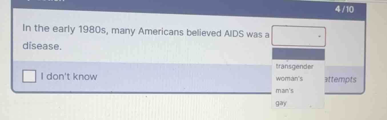 in the early 1980s, many americans believed aids was a dropdown disease…