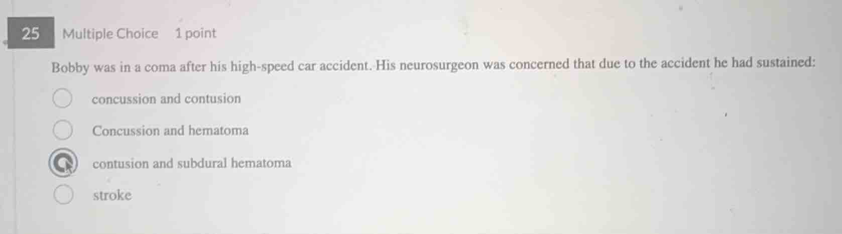 bobby was in a coma after his high-speed car accident. his neurosurgeon…