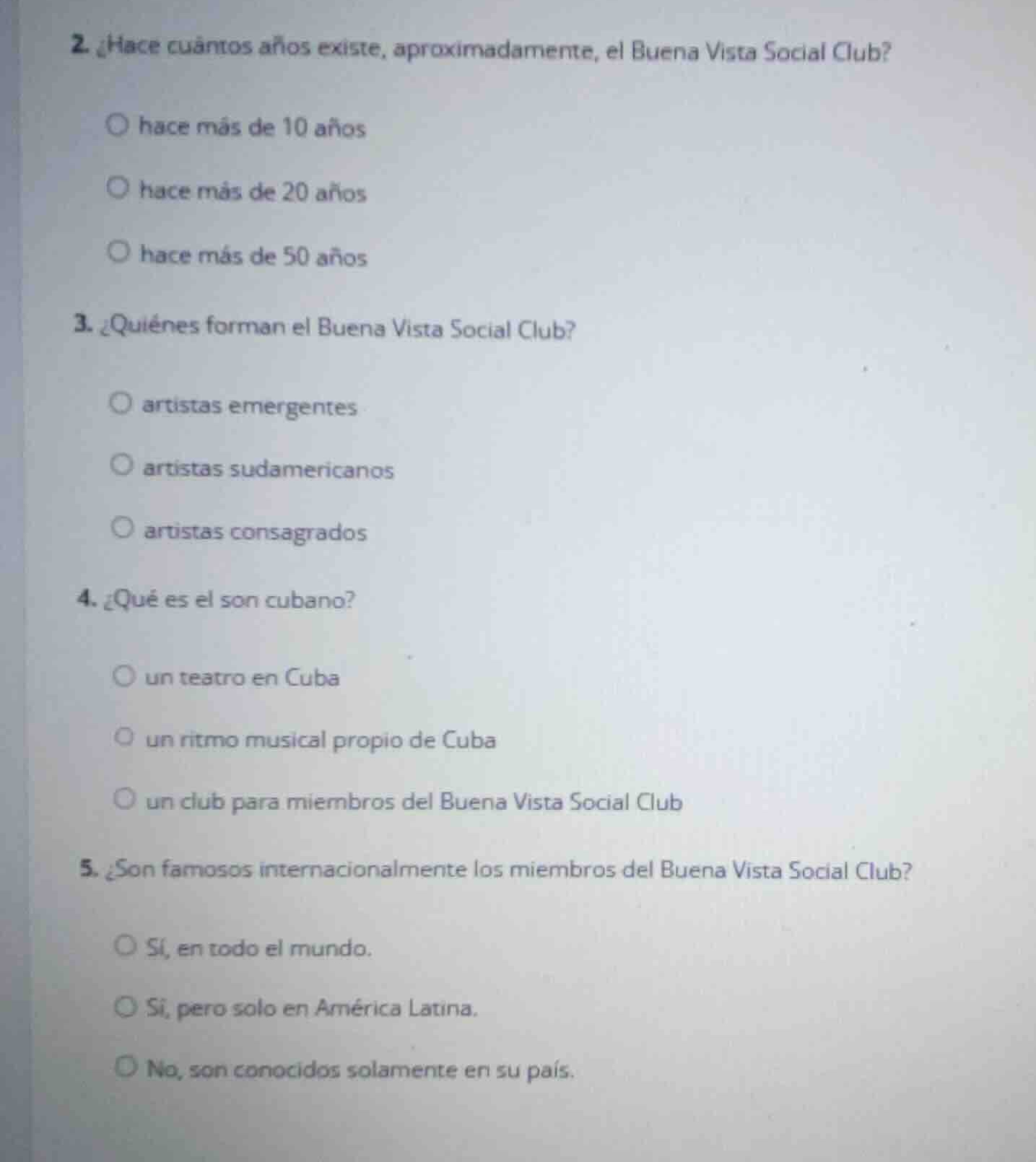 2. ¿hace cuántos años existe, aproximadamente, el buena vista social cl…