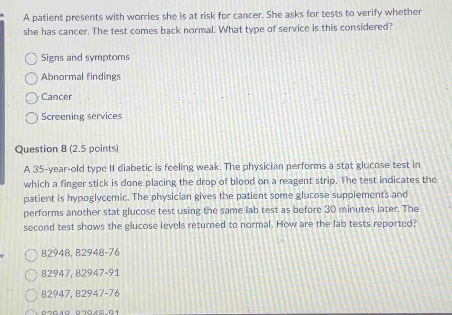 a patient presents with worries she is at risk for cancer. she asks for…