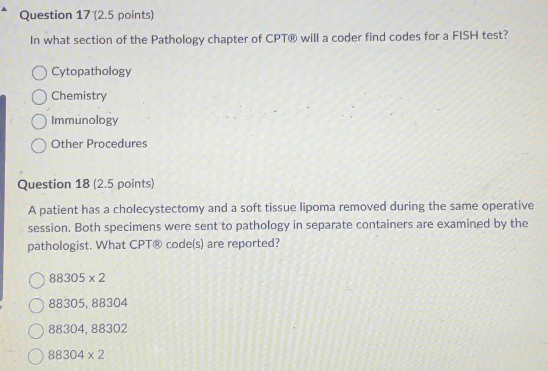 question 17 (2.5 points) in what section of the pathology chapter of cp…