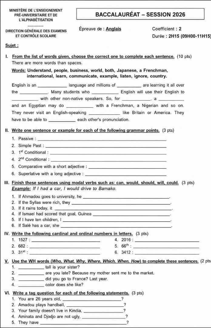 ministère de lenseignement pré-universitaire et de lalphabétisation bac…