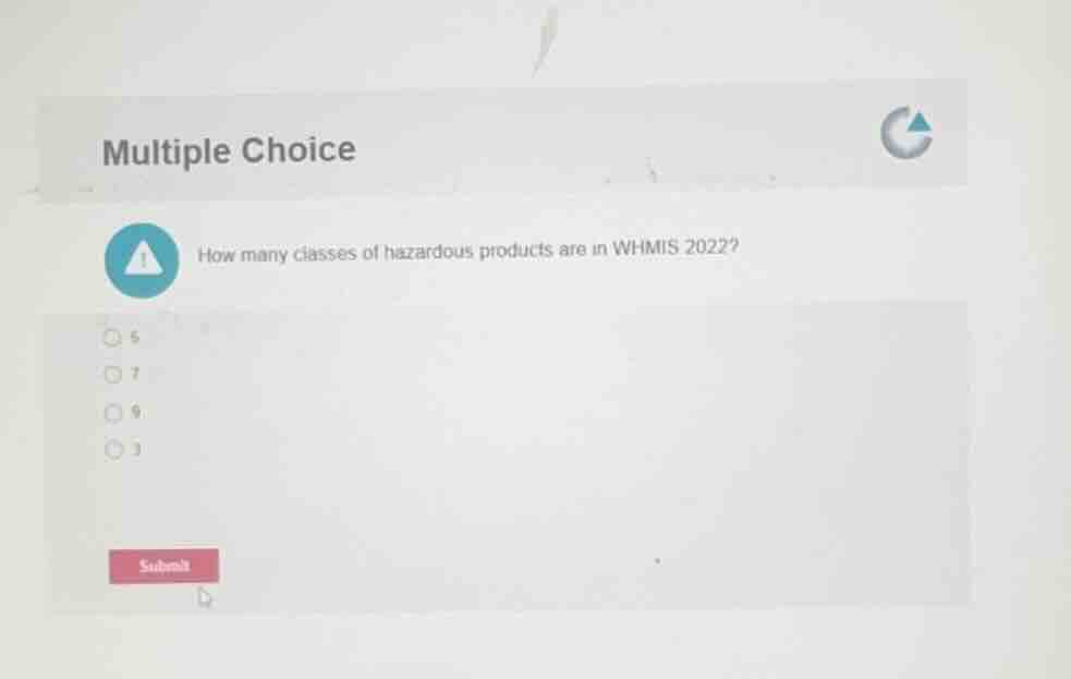 multiple choice how many classes of hazardous products are in whmis 202…
