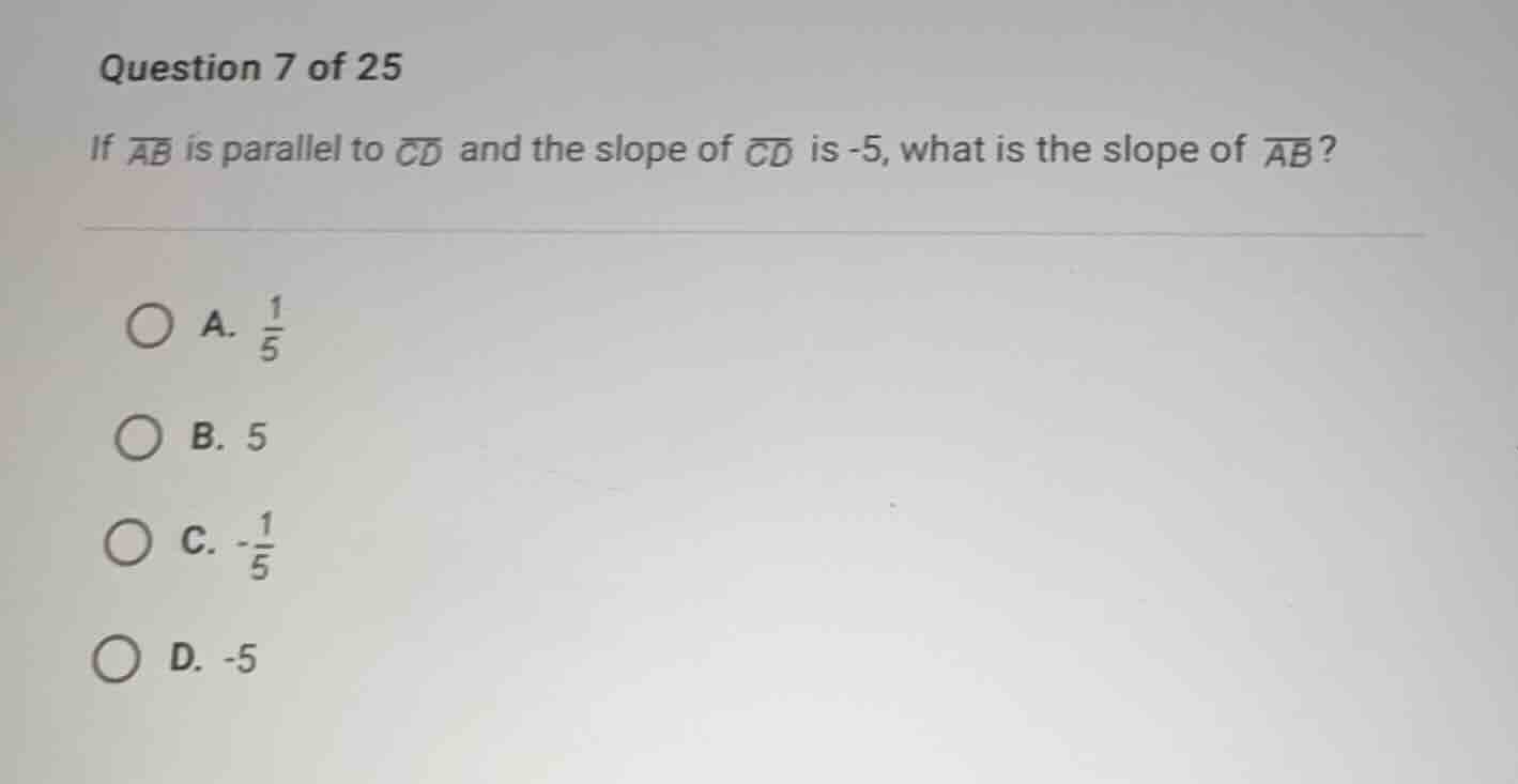 question 7 of 25 if \\(\\overline{ab}\\) is parallel to \\(\\overline{c…