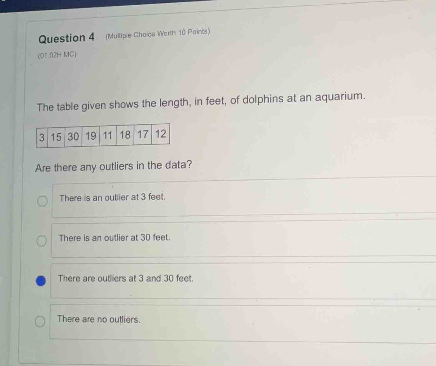 question 4 (multiple choice worth 10 points) (01.02h mc) the table give…