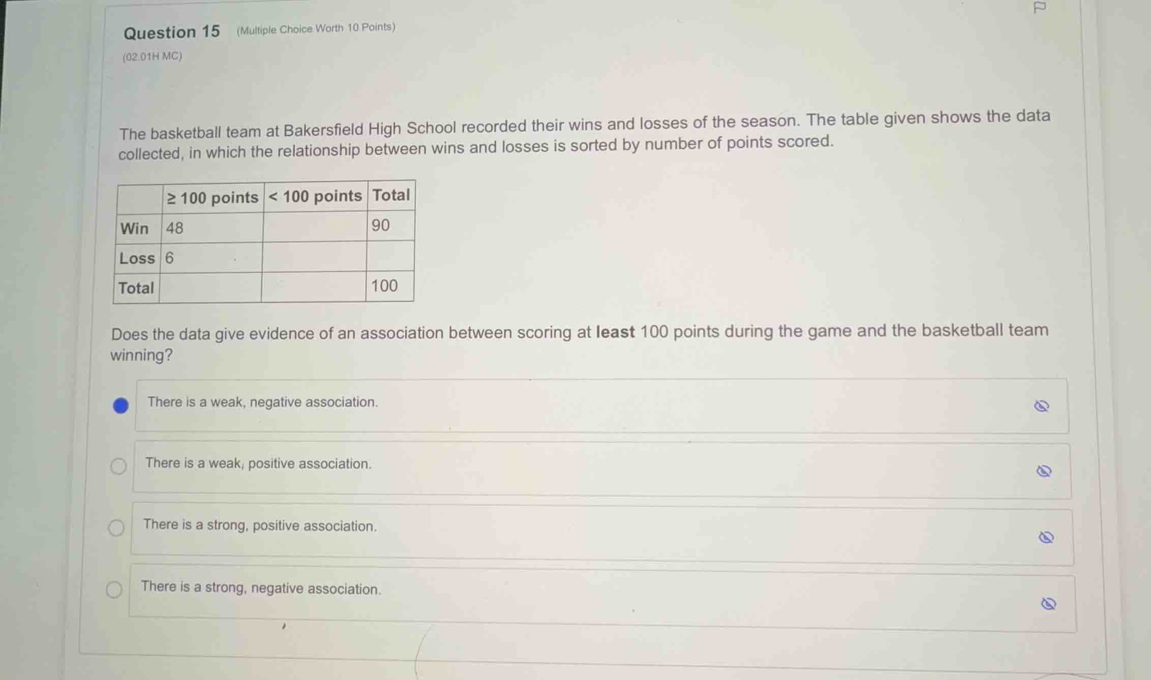 question 15 (multiple choice worth 10 points) (02.01h mc) the basketbal…