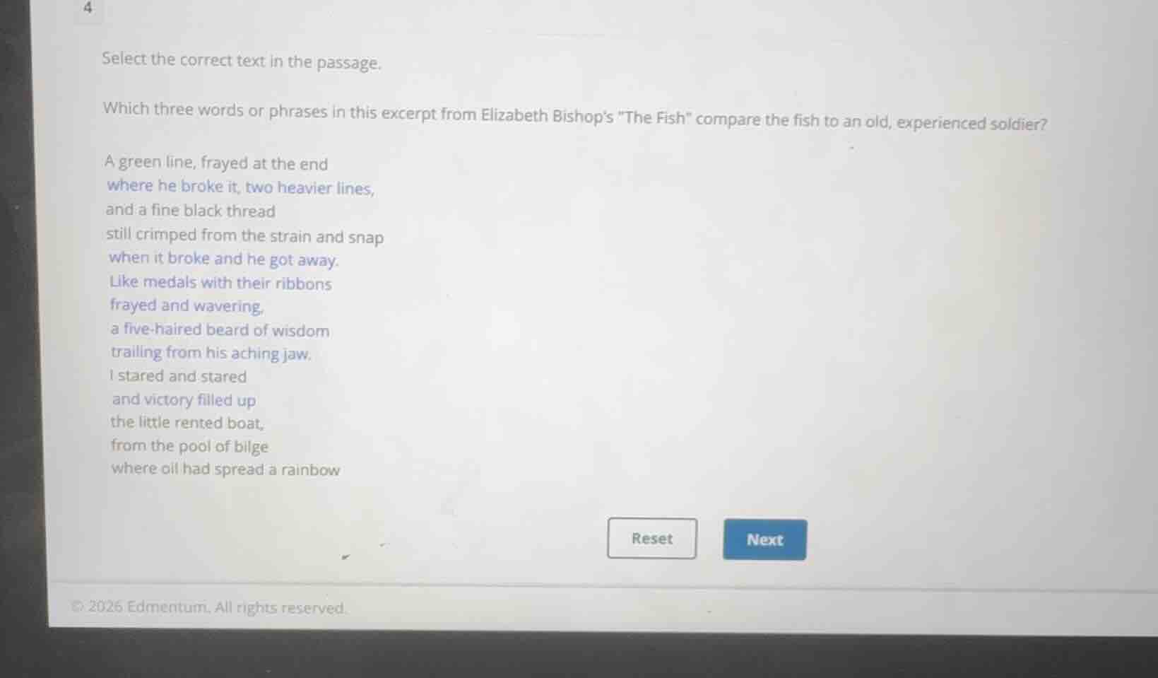 select the correct text in the passage. which three words or phrases in…