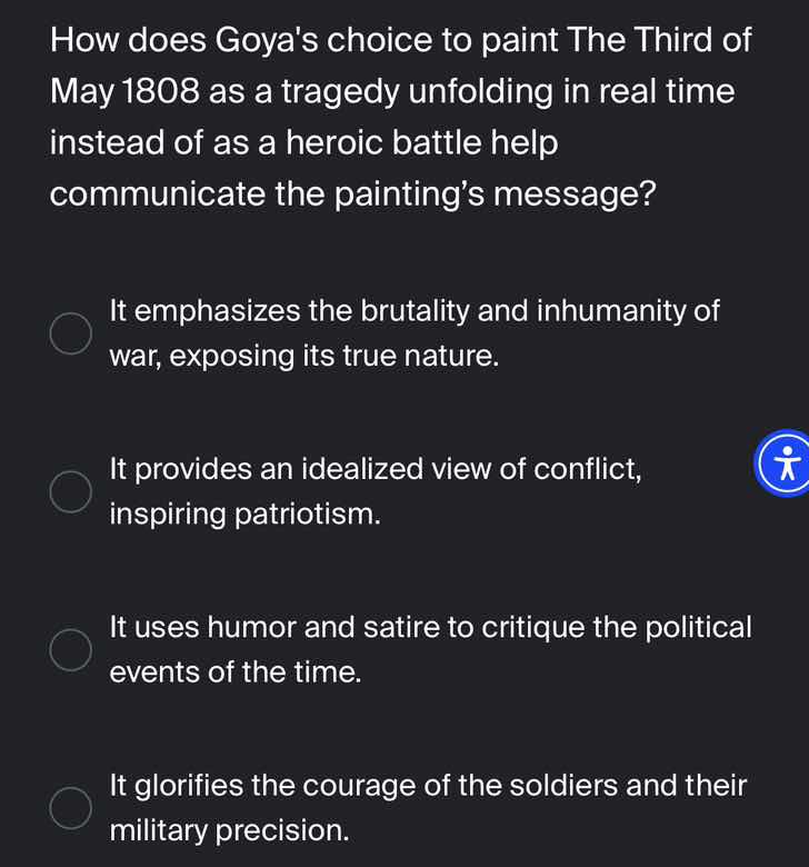 how does goyas choice to paint the third of may 1808 as a tragedy unfol…