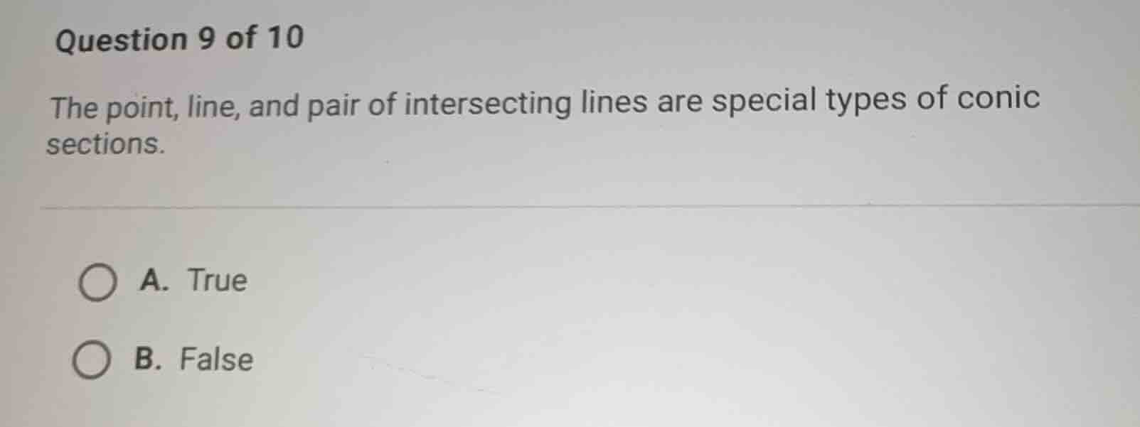 question 9 of 10 the point, line, and pair of intersecting lines are sp…