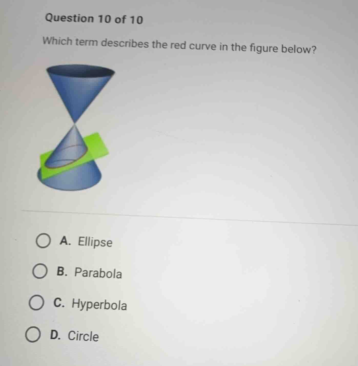 question 10 of 10 which term describes the red curve in the figure belo…