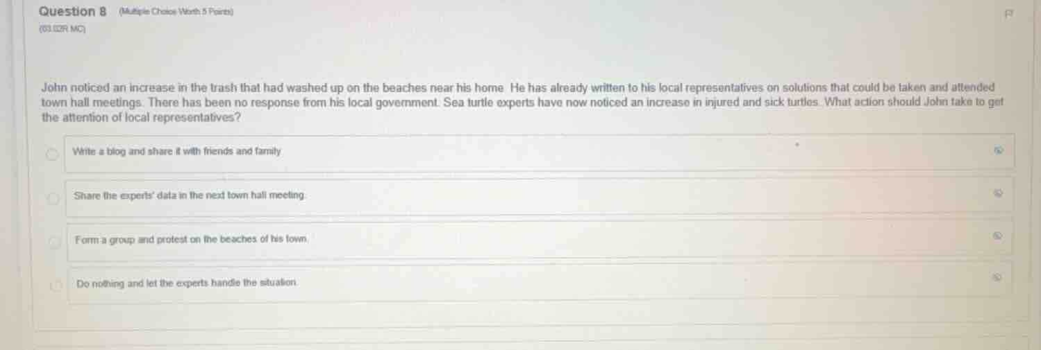 question 8 (multiple choice worth 5 points) (03.02 mc) john noticed an …