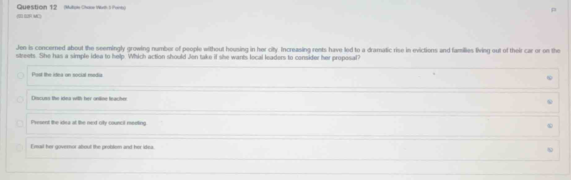 question 12 (multiple choice worth 5 points) (03.02r mc) jen is concern…